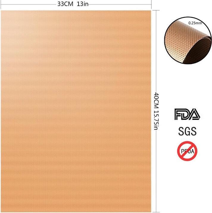 Produktbild Hermex Grillmatte Grillfolie Antihaft Teflon 4 Stück Kupfer