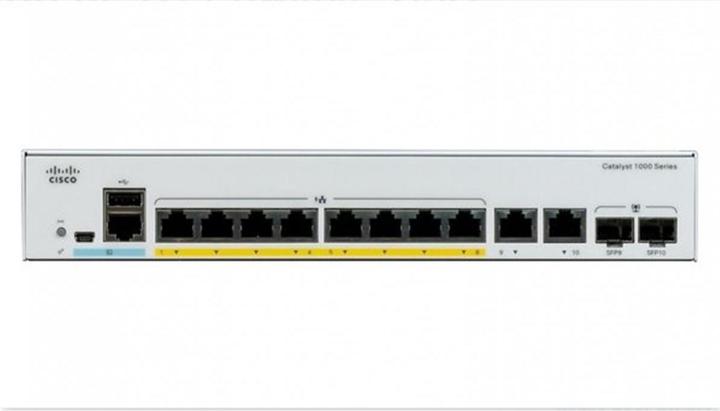 Produktbild Cisco 8 Port Rail PoE+ Switch C1000-8P-2G-L (8 Ports)