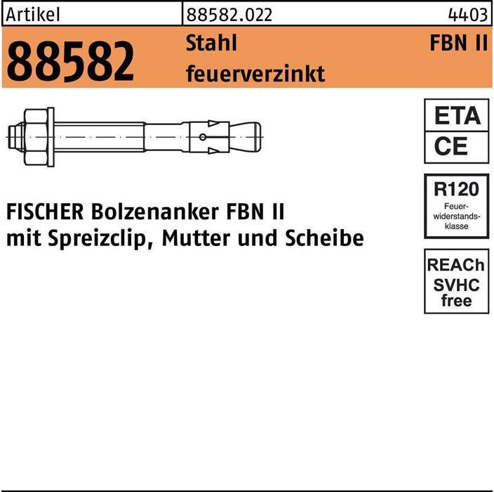 Actual product image Fischer Bolt anchor FBN II 8/10 fvz (50 pcs.)