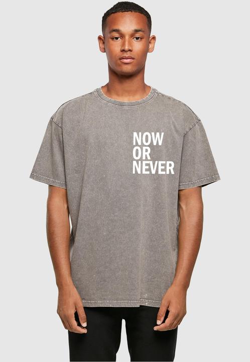 Actual product image Merchcode Now Or Never Acid Washed Heavy Oversized Tee - 112647 (M)