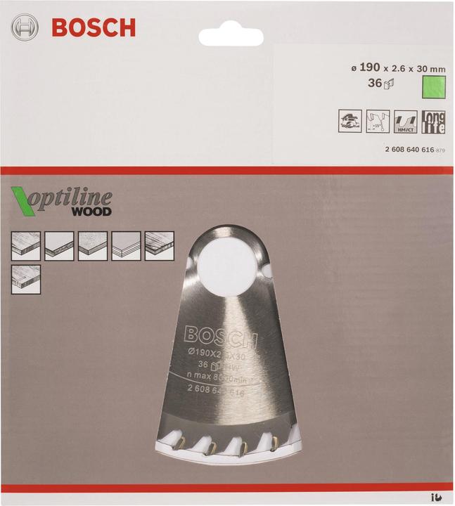 Produktbild Bosch Professional Zubehör PRO Wood Kreissägeblatt, 190 x 2.6 x 30 mm