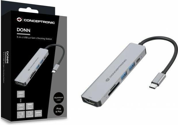 Produktbild Conceptronic DONN02G (USB-C, 6 Ports)