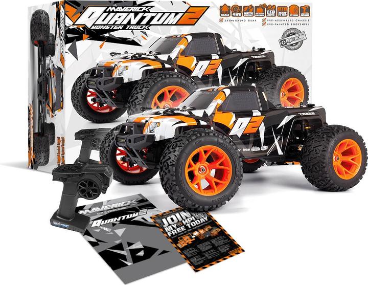 Actual product image Maverick Quantum2 MT 1/10th Monster Truck - Orange (ARR Almost Ready to Run)
