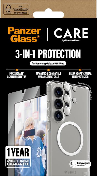 Produktbild PanzerGlass CARE by ® Flagship 3-in-1 Set Samsung Galaxy S 2025 Ultra (1 Stück, Samsung Galaxy S25 Ultra)