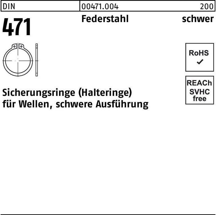Sicherungsring DIN 471 80 x 4 Federstahl schwere Ausf.