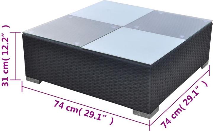 Produktbild VidaXL 5-tlg. Garten-Lounge-Set mit Kissen Poly Rattan