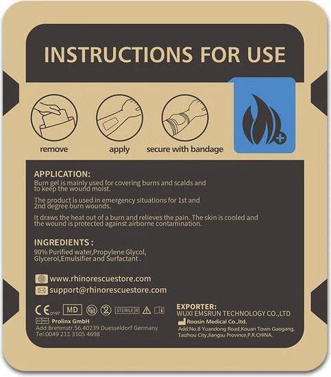 Produktbild Rhino Rescue Burn Dressing (kühlendes Gel bei Verbrennungen) (Gel)