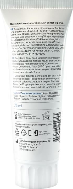Produktbild TePe Pure Zahnpasta ohne Geschmack Tb 75 ml (75 ml)