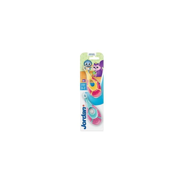 Jordan Step By Step Toothbrush For Children 0-2 Years Soft 2Pcs (Mittel, 2 x)