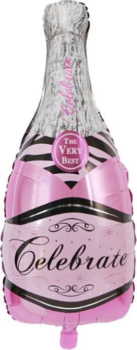 Produktbild Ueli Express Folien Ballon Champagner Flasche Gross Pink 100cm (1 x)