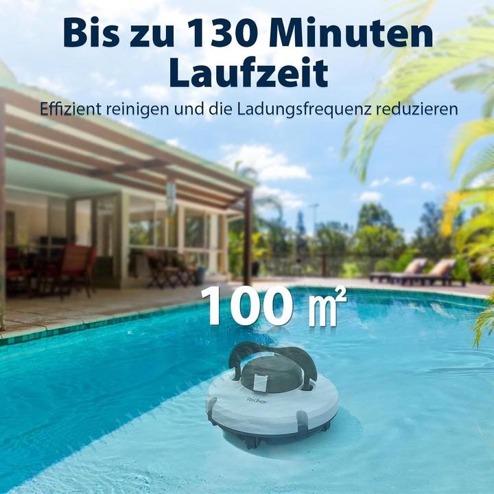 Produktbild Redkey S100 Zwembadrobot draadloos-130 Minuten Vloerreiniging-Zwembad robot-Moeiteloze