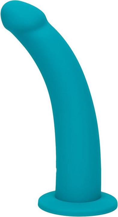 Actual product image Lovehoney Curved Silicone Suction Cup Dildo 8 Inch, Turquoise