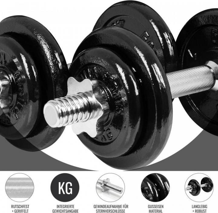 Immagine prodotto Gorilla Sports Set di manubri (4 x 2,5 kg, 4 x 1,25 kg)