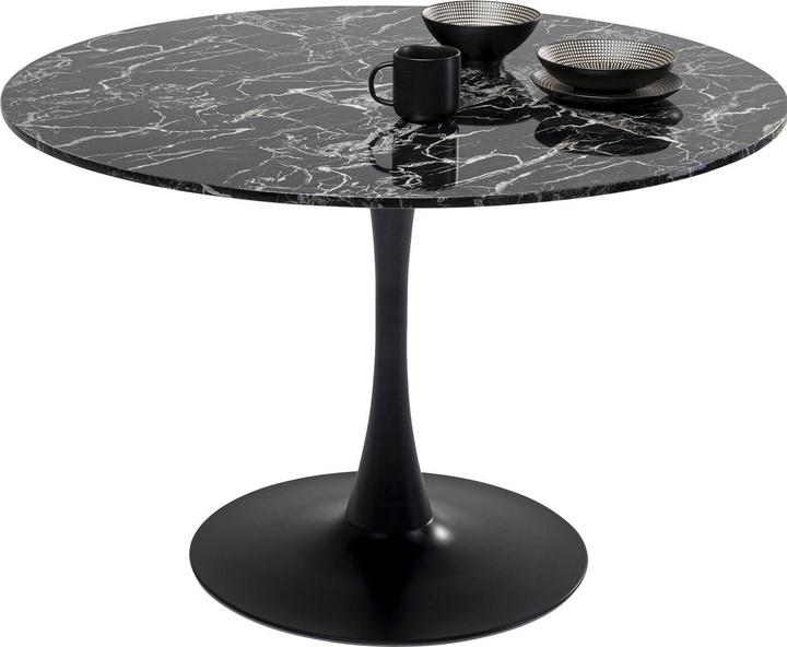 Actual product image Kare Design Table Veneto Marble Black Ø110cm