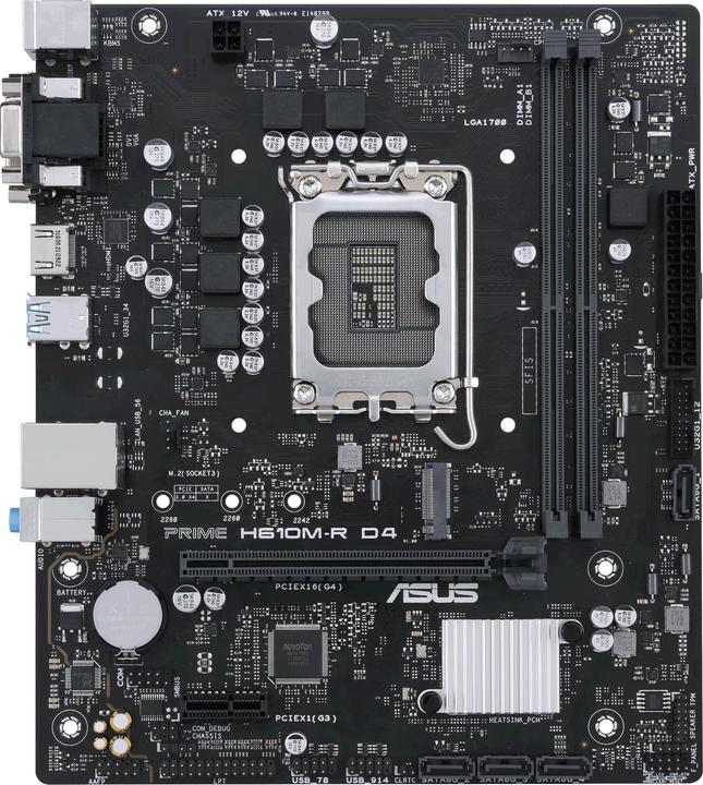 ASUS Mainboard||Intel H610|LGA1700|Micro-ATX|Speicher DDR4 (LGA 1700, Intel H610, mATX)