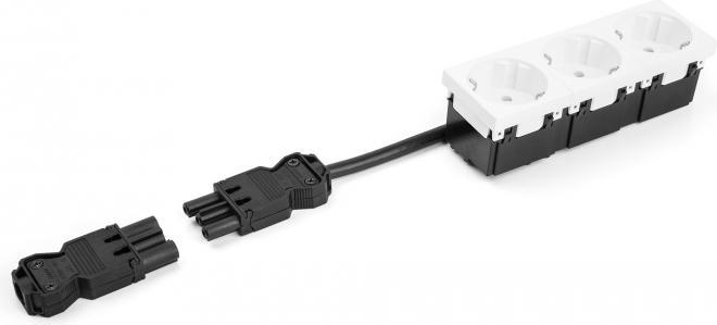 Image du produit Delock Connecteur d'installation à 3 pôles, raccordement à vis GST18/3 noir