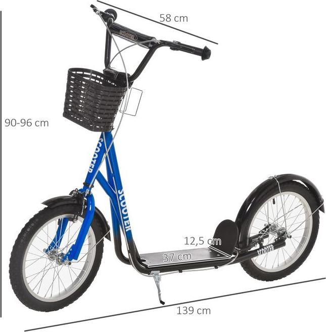 Immagine prodotto Swisshandel24 Monopattino per bambini Monopattino con freno Cestino regolabile in altezza per 5-12 bambini