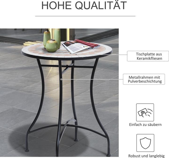 Produktbild Outsunny Runder Mosaiktisch (60 cm)