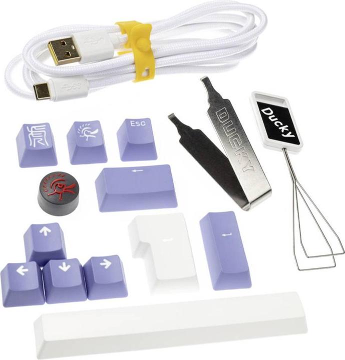 Actual product image Ducky One 3 Classic Pure White TKL Gaming Keyboard, RGB LED - MX-Clear (DE, Cable)