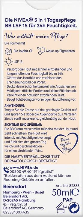 Produktbild NIVEA 5in1 Tagesplfege BB Hell LSF15
