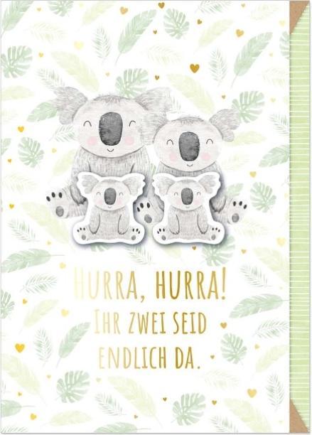 Produktbild Artebene Glückwunschkarte Zwillinge Koalas -