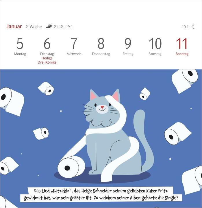 Actual product image Harenberg Unnützes-Wissen-Quiz Katzen Premium-Postkartenkalender - Kalender mit 53 Rätselkarten (German)