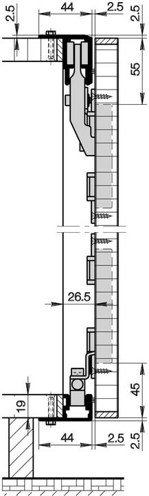 Produktbild HAWA Komplett-Garnitur Faltschiebetürbeschläge -Multifold 30, Inslide