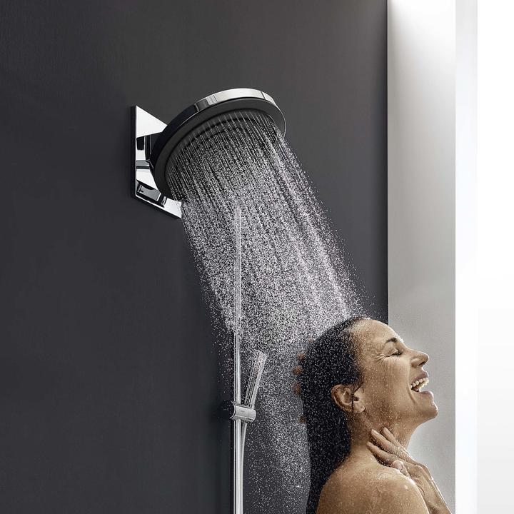 Actual product image hansgrohe HG overhead shower PULSIFY 260 2jet with wall connection EcoSmart version chrome (2 Beam types)