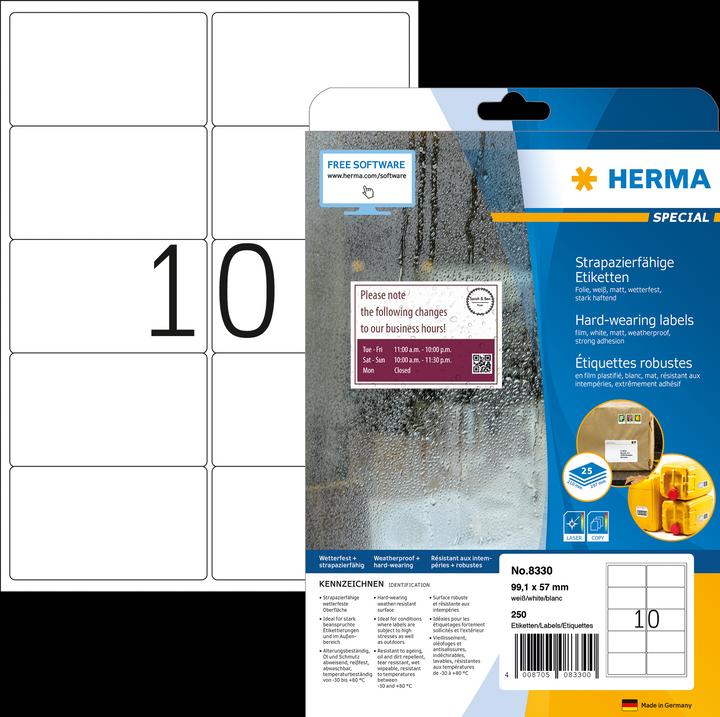 Produktbild HERMA Wetterfeste Versandetiketten A4