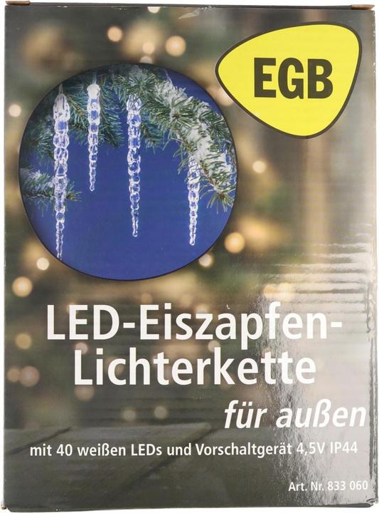 Produktbild EGB LEDEiszapfenLichterkette 40 Zapfen weisse LED (10.85 m)