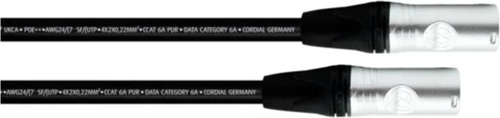 Actual product image Cordial 15623 RJ45 network cable, patch cable CAT 6a SF/UTP 10.00 m black PUR-M (SF/UTP, CAT6a, 10 m)