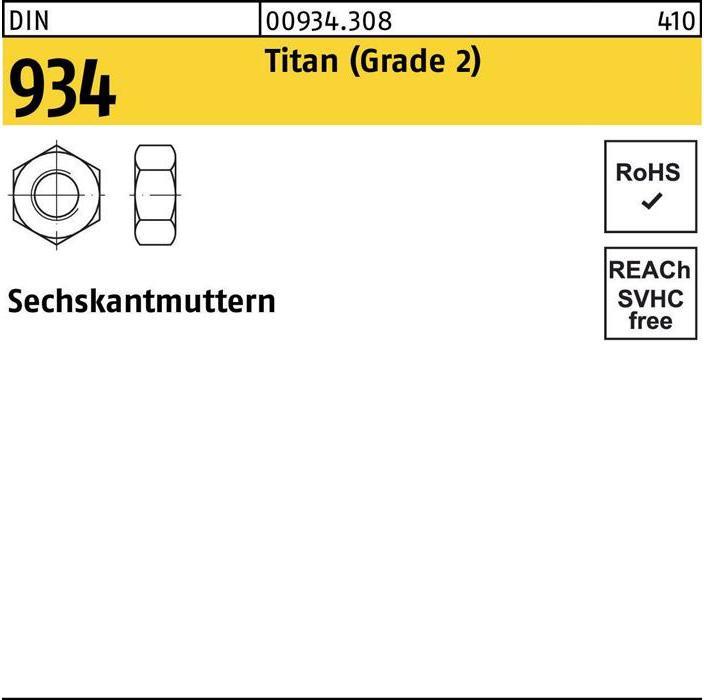 Sechskantmutter DIN 934 M 8 Titan (Grade 2) (M8)
