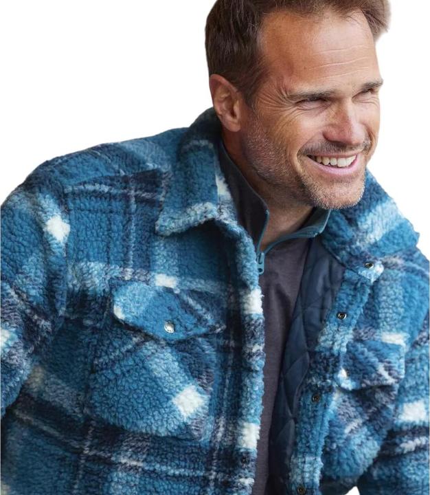 Actual product image Atlas For Men Mens Checked Sherpa Overshirt (XL)