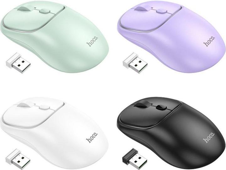 Produktbild Hoco - Wireless Mouse Royal (GM25) - Four Button Dual Mode Business 2.4G, 1600 DPI - Light Green (Kabellos)
