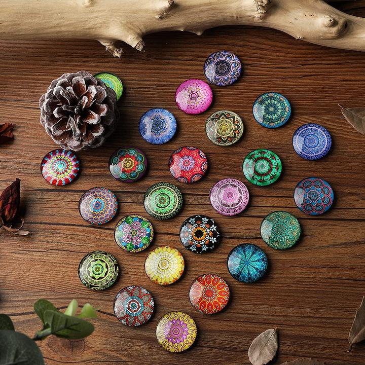 Image du produit I Am Creative 3D Glas Magnete, 20er Set, Ø3cm, Mandala (20 x)