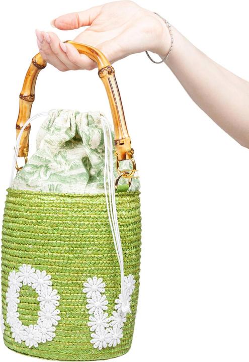 Image du produit La Milanesa love bucket bag in straw color green