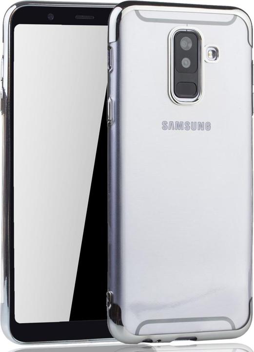 Actual product image König Design Mobile Cover Protection Case for Samsung Galaxy A6 Plus Transparent Bumper Silver (Nokia X6 2018)