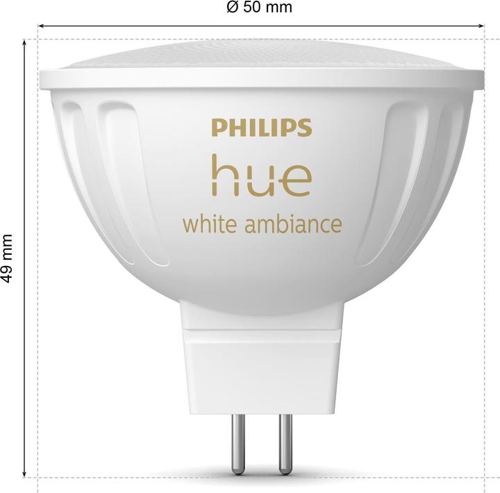 Produktbild Philips Hue White Ambiance (GU5.3, 5.10 W, 400 lm, 2 x, G)