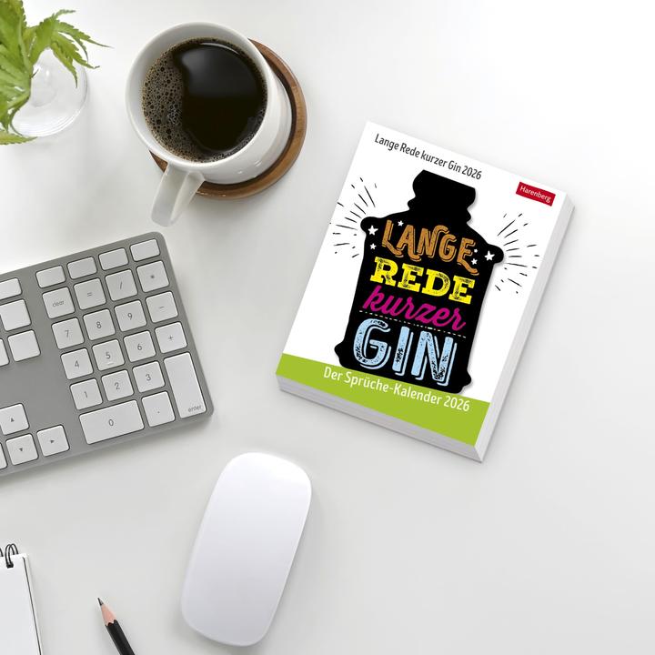 Immagine prodotto Harenberg Lange Rede kurzer Gin Tagesabreisskalender 2026 - Der Sprüche-Kalender (11 x 14 cm, Tedesco)