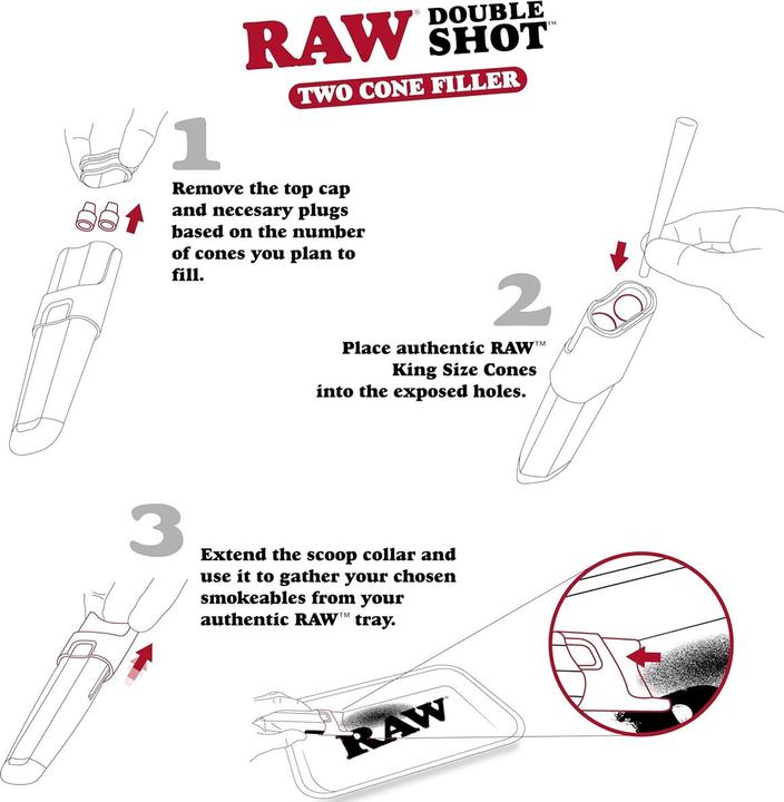 Nutritional values and ingredients RAW Double Shot King Size Two Cone FIller Case