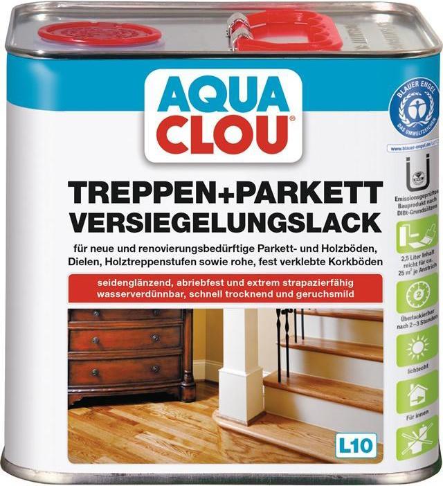 Produktbild Clou Treppen-/Parkettversiegelungslack L10 farblos seidenglanz 2,5 l (Farblos, 2.50 l)