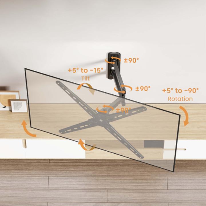 Actual product image Wiltec TV mount 13"-55" TV wall mount swivelling 25kg TV mount (Wall, 55", 25 kg)