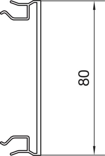 Produktbild Hager BR08029016, Kabelrinnenabdeckung, Weiss, Polyvinylchlorid (PVC), VDE, 80 mm, 2000 mm (200 cm)