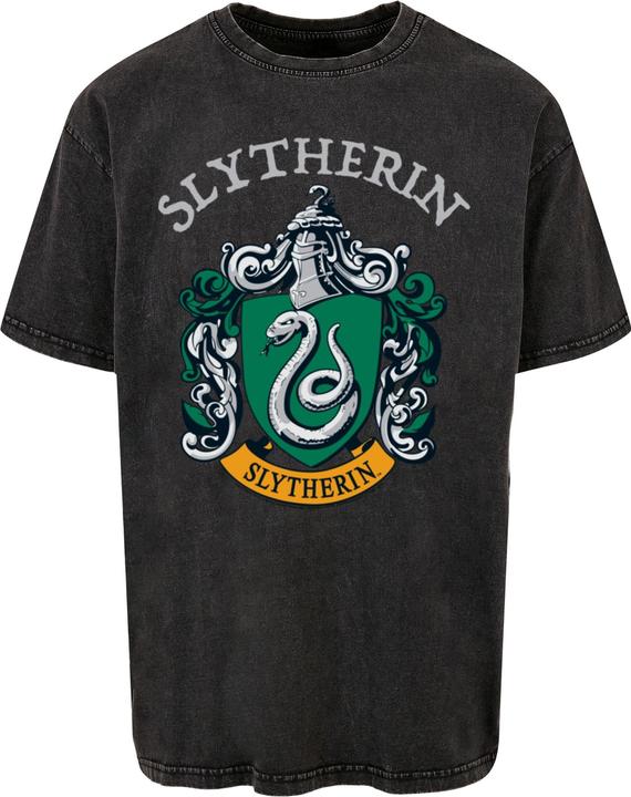 Actual product image Absolute Cult Harry Potter - Slytherin Crest Acid Washed Oversized Tee - 114897 (M)