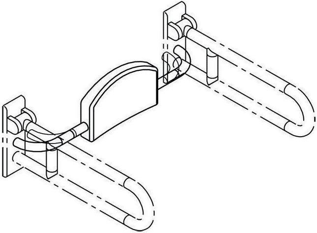 Actual product image Hewi Back support SERIES 801 for folding support handles pure white
