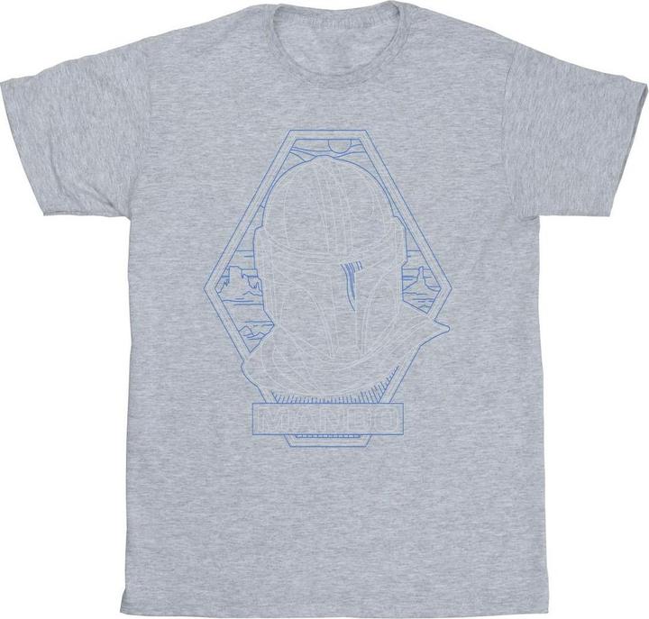 Star Wars The Mandalorian Outline Helm Diamond TShirt (M)