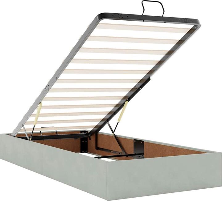 Image du produit VidaXL Ottoman-lit avec matelas Gris clair 160x200 cm velours (160 x 200 cm)