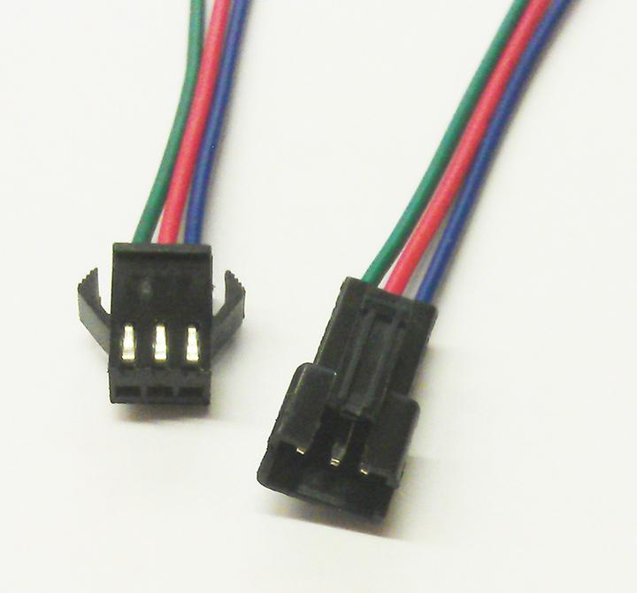 Actual product image Play-Zone Set: Connector with cable JST-SM 3Pin Male Fem