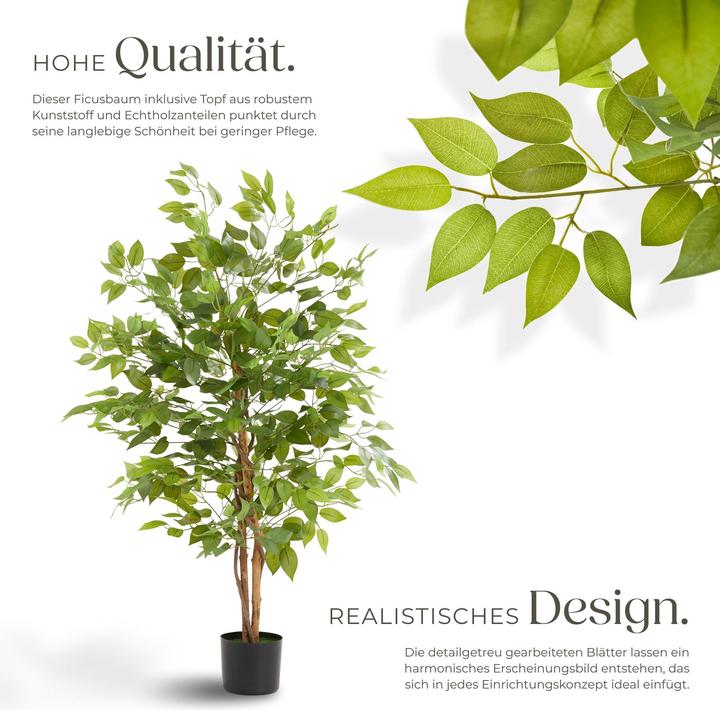 Produktbild tectake Ficusbaum Fida (120 cm)