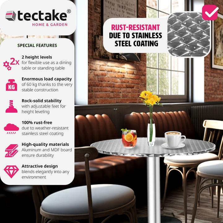Image du produit tectake Tables de bistrot (Ø 60 x 110 cm)